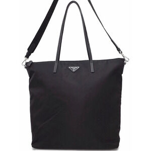 Prada Tessuto Black Convertible Shopping Tote